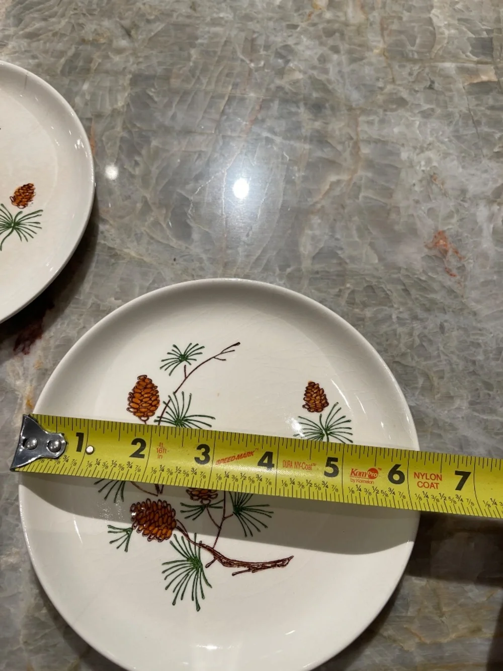 Stetson Marcrest~Vintage Misty Pine ovenproof hand painted underglaze plates